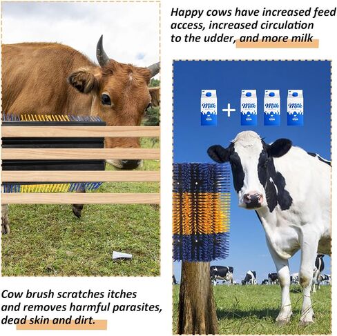 17 X 7.5 Inch Livestock Scratching Brush with Screws, Horse Scratching Post Durable Cattle Brush Scratcher, Cow Scratching Post, Livestock Scratch Brush for Elk, Pig, Sheep Itching Relieve in Saudi Arabia