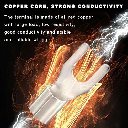 100 قطعة #8 طرف حلقي غير معزول ، 16-14 AWG موصلات الأسلاك النحاسية الحمراء ، مجموعة طرفية موصل تجعيد من النوع O in Kuwait