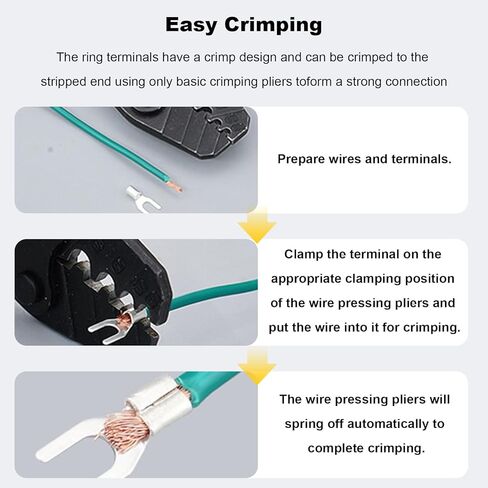 100 قطعة #8 طرف حلقي غير معزول ، 16-14 AWG موصلات الأسلاك النحاسية الحمراء ، مجموعة طرفية موصل تجعيد من النوع O in Kuwait