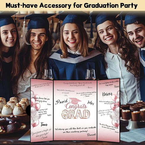 ديكورات التخرج 2025 دفتر الضيوف ، فئة زخارف الحفلات في عام 2025 ، موضوع الأسود والذهبي in Kuwait