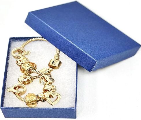 6 Pack Cotton Filled Pear Blue Color Paper Cardboard Jewelry Sets, Necklaces, Bracelets, Watches. Bangles Gift Packaging, and Retail Display Boxes Size 7 1/8" x 5 1/8" x 1 1/8" Inch in Saudi Arabia