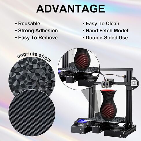 لوحة فولاذية زنبركية PEO PET مزدوجة الجوانب من Ideaformer 310x310 مم، لوحة بناء Diamond PEO+ألياف الكربون PET للمدفعية الجانبية X1 X2 لـ Creality CR-10 CR-10S Anet A8 Plus in Kuwait