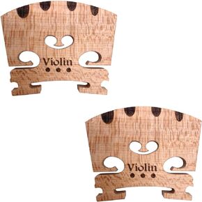2pcs Violin Bridge 4/4 Full Size Fine Grade Maple Violin Parts Music Instrument Replacement with G-D-A-E String U-Groove