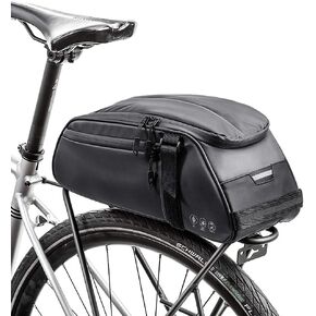 Bicycle Rear Rack Bag, 8L Multifunctional Waterproof Bike Rack Seat Bag Bike Saddle Bag Outdoor Bicycle Pannier Trunk Shoulder Handbag Bag (Black)