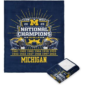 Northwest NCAA Michigan Wolverines 2023 FBC National Champions Silk Touch Throw Blanket, 50" x 60", Fissure