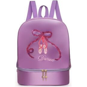 Yitengteng Ballet Bag Little Girls Ballerina Dance Backpack with Separate Shoe Compartment for Dance Toddler Bag Gymnastics Latin Dance Yoga Storage Bag (Pink)
