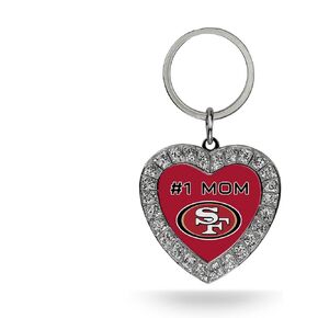 Rico Industries NFL Football Rhinestone Heart Keychain - Great Accessory
