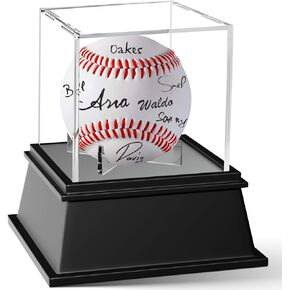 Leffis Basketball Display Case, UV Protected Acrylic Basketball Case Display Case with Solid Wood Base, Basketball Display Stand for Autographed Basketball Standard NBA WNBA Ball Memorabilia Keepsake