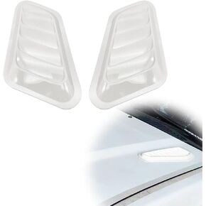 2PCS Hood Air Vents for Car Hood Scoop Decorative, Universal Air Intake Trim Scoop Turbo Bonnet Vent Cover Hood Auto (BLACK)