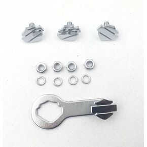 SMT- Chrome Bar Shield License Plate Mounting Hardware(Wrench Lockwasher Nut and 1/4 inch Screw) Compatible with Universal Bikes Yamaha Kawasaki Suzuki Triumph Ducati [B01HHSJMVK]