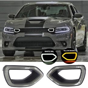 Replacement for SRT Scat Pack Grille Smoke LED Lights Pig Nose Fit for Dodge Charger 2015-2022