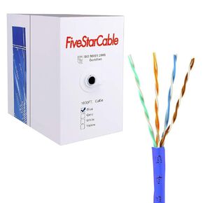 Cat5e 1000 Ft 24AWG UTP 4 Twisted Pair Ethernet Router LAN Cable Wire Pull Box - White Color