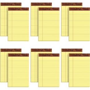 TOPS 5 x 8 Legal Pads, 12 Pack, The Legal Pad Brand, Narrow Ruled, Yellow Paper, 50 Sheets Per Writing Pad, Made in the USA (7501)