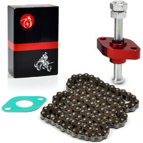 Cam Timing Chain & CNC Manual Tensioner For Honda 400EX 400X TRX400EX TRX400X 1999-2014 14520-KCY-671 14401-KCY-671