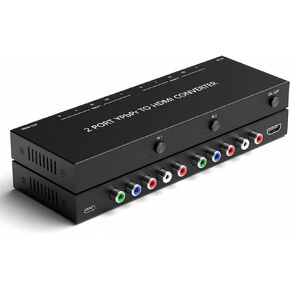 2-Way Ypbpr to HDMI Converter Adapter 2 Component RGB + R/L Audio to HDMI Converter Support 720P/ 1080P 24bit/ 60Hz for HDTV Monitor Projector NGC PSP PS2 PS3 PS4 DVD Player Wii/Wii U Xbox/Xbox360