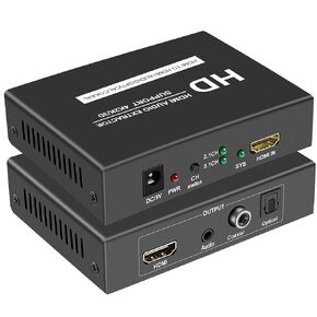 hdmi Audio Extractor, 4K Hdmi Audio Extractor Splitter, HDMI to HDMI +Audio(Optical/Coaxial/ 3.5mm Audio Jack), HDMI 4K@30hz Video Audio Converter Adapter for PS4, Xbox,TV