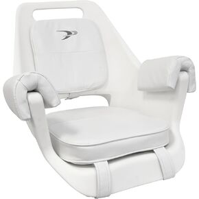 Wise 8WD007-3-710 Deluxe Pilot Chair with Cushions and Mounting Plate, White