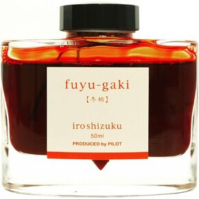 Pilot Iroshizuku Fountain Pen Ink - 50 ml Bottle - Fuyu-gaki Persimmon (Vermilion Red Orange) (Japan Import)