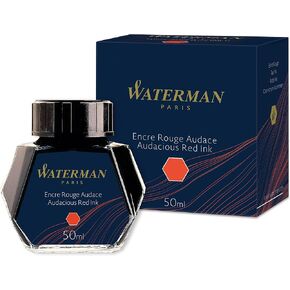 Waterman Fountain Pen Ink, Audacious Red, 50ml Bottle