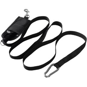 DYNWAVE Heavy Duty Scuba Diving Jon Line Webbing Stop with Pouch Clip D Carabiner, Diving Spring Clip Lanyard with Quick Release Buckle for Underwater