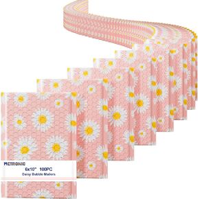 Metronic Bubble Mailers 6x10 Inch 50 Pack Christmas Cute Bubble Mailers Waterproof Padded Envelopes Mailing Envelopes Bubble Padded for Shipping Christmas Day Gift, Jewelry,Makeup, Small Items