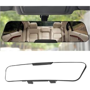8sanlione Car Rearview Mirrors, Interior Clip-on Panoramic Trapezoid Rear View Mirror for Car, Wide Viewing Range, 12 inch HD Universal Use for Cars, SUVs, Trucks, Vehicles (Blue)