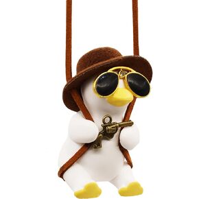 Swing Duck Car Hanging Ornament, Super Cute Swing Ducks Mirror Hanging Accessories, Auto Decoration Rearview Mirror Pendant Flying Duck Car Interior Set (Blue)