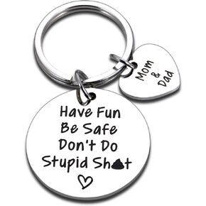 Easter Basket Stuffers for Teen Boys Girls, Easter Gift for Adult, Gifts for Son Daughter from Mom, Funny Stuffers for Teens Boys Girls Don't Do Stupid Keychain Birthday Coming of Age Gift for Him Her