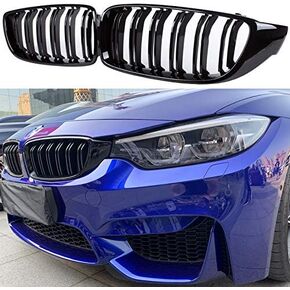 استبدال الشواية الأمامية/الشبكات لسيارات BMW 4 Series F32 F33 F36 F80 F82 (ABS، أسود لامع)