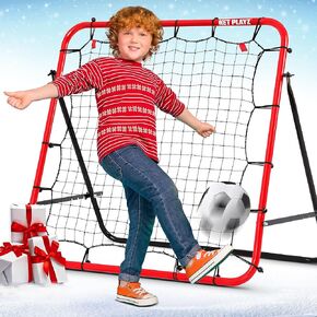 Soccer Rebounder Kickback Football Rebound Net (Adjustable Angle) Portable Easy Setup
