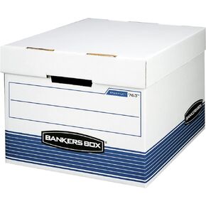 Bankers Box 20 Pack STOR/FILE Medium-Duty File Storage Boxes, FastFold, Lift-Off Lid, Letter/Legal, White/Blue