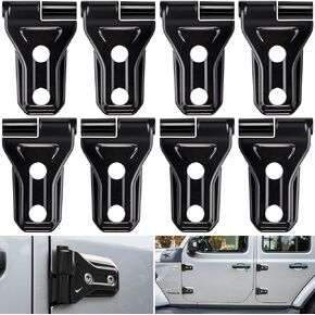 Door Hinge Cover Trim Exterior Accessories Decoration for 2018-2023 Jeep Wrangler JL JLU Sport Sahara Freedom Rubicon Unlimited Gladiator JT 2-Door & 4-Door (Black 8PCS)