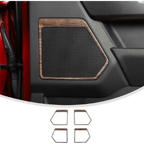 Linskip Compatible with Door Audio Speaker Sticker Door Loudspeaker Frame Trim Cover Interior Accessories for Ford F150 2021 2022 Carbon Fiber Pattern 4PCS in Kuwait