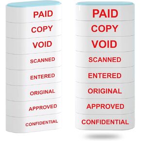 8-in-1 Office Stamps - Portable and Space-Saving Rubber Business Stamp Set for Approved Paid Completed Copy Faxed Scanned Stamps (Office Stamp)