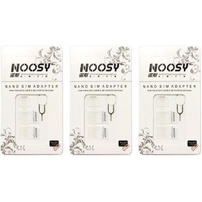 SIM Card Adapter KIT 3-Pack by R-SIM (9 Total Adapters: Nano to Micro, Nano to Regular, Micro to Regular) with SIM Extractor / Pin Ejector (Black)