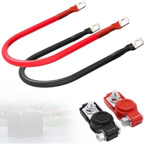 كابل بطارية 4 Awg بطول 2 قدم باللون الأسود والأحمر سلك طاقة/أرضي، سلك ألومنيوم مطلي بالنحاس 4 قياس AMG سلك بطارية ناعم الملمس لمقطورة السيارة الشمسية RV العاكس