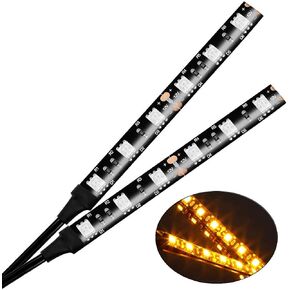CZC AUTO 6 LED شريط ضوء كهرماني للوحة ترخيص احتياطية لإشارة الانعطاف للدراجات النارية، قطعتان 12 فولت 6-5050-SMD شريط إضاءة مرن أصفر مقاوم للماء عالمي للدراجات النارية ATV UTV سكوتر دراجة in Kuwait