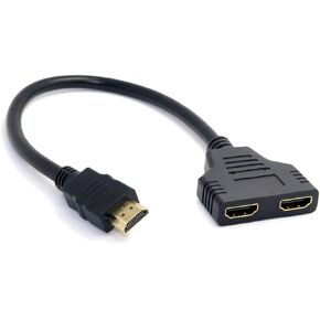 Cablecc HDMI to Dual HDMI Female Y Splitter Switch Extension Adapter Cable with Micro & Mini HDMI Adapter