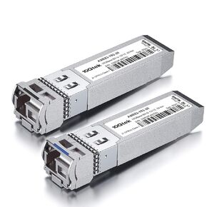 A pair of 10G SFP+ Bidi Transceiver, LC Single-Mode Single Fiber Module, 10GBASE-BX20-U 10GBASE-BIDI 1270nm/1330nm for Arista, DOM, up to 20 km