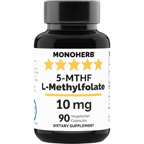 L-Methylfolate 5-MTHF 10 mg - 90 Vegetarian Capsules - Methyl Folate Supplement