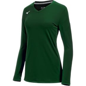 Mizuno Girls' Balboa 6 Long Sleeve Volleyball Jersey, Forest, Large
