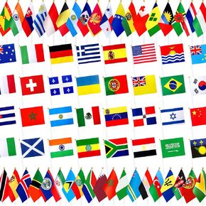 226 Countries International Flags of the World Small Mini Hand Held Flags on Stick,All Countries Flags,8.2 x 5.5 Inch