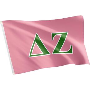 Delta Zeta Letter Sorority Flag Greek Banner Large 3 feet x 5 feet Sign Decor dz