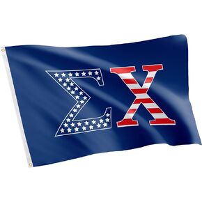 Sigma Chi USA Letter Fraternity Flag Greek Banner Large 3 feet x 5 feet Sign Decor Sig Chi (Flag - USA)