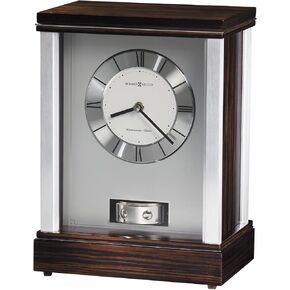 Howard Miller Malta Mantel Clock 547-734 - Modern Aluminum with Quartz, Single-Chime Movement