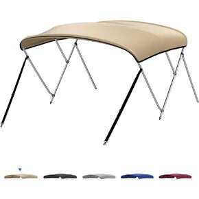 KEMIMOTO Bimini Top for Boat, Bimini Tops Cover 600D Marine Grade Canvas Boat Canopy with 6ft Length 54 in - 96 in Width 46 in Height, Includes Mounting Hardware, Straps Rear Support Poles