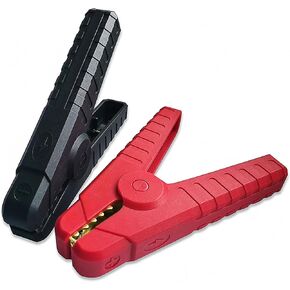 Car Battery Jumper Cable Clamps brass Insulated Alligator Clips Black & Red Boot Metal Spring Loaded Electric Test Clips 200A For Automotive Car Boat(lkelyonewy)