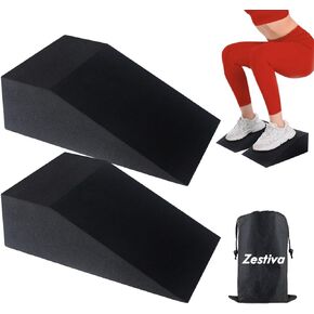2 Pack Squat Wedge Blocks for Heel Elevated Squat, Weightlifting Calf Stretcher Slant Board for Squat Improve Mobility Balance and Strength Performance, Slant Board Trainer for Fitness, Squat, Pushup,