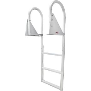 Extreme Max 3005.3476 Heavy-Duty Aluminum Flip-Up Dock Ladder with Comfort Use Round Tube Frame and 21" Wide Steps - 5-Step, 300 lbs. Weight Capacity