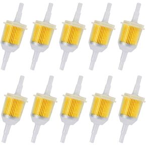 10 Pcs Gas Inline Fuel Filters 1/4 Inch x 5/16 Inch Small Engine Replaces fit for Kawasaki Kohler Briggs Stratton John Deere